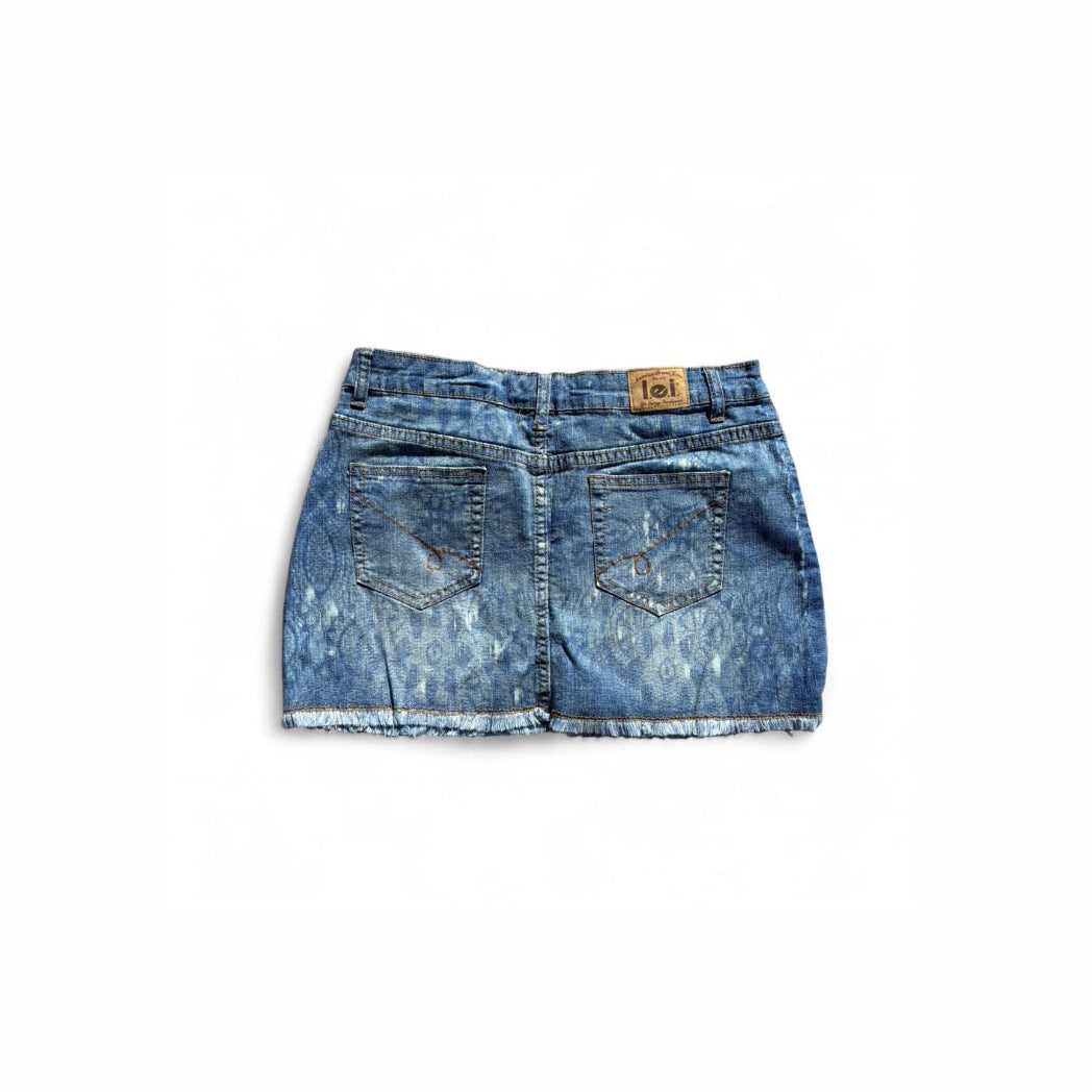 Damask Denim Skirt